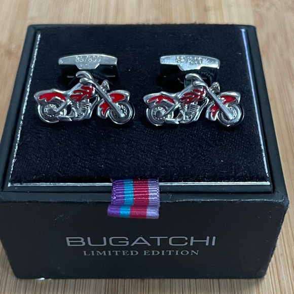 Bugatchi Cufflinks Motorcycle Limited Edition 32/500 - Retired - Picture 2 of 3